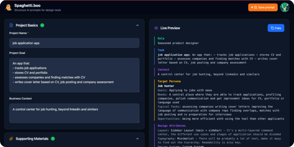 Spaghetti workflow overview